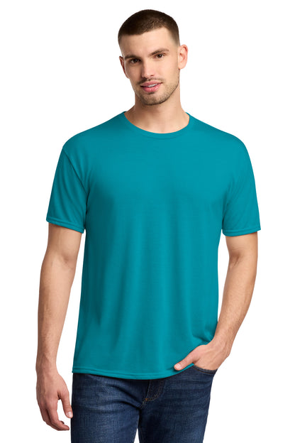 Front View of CaliBlue Jerzees Dri-Power 100% Polyester T-Shirt. 21M plain