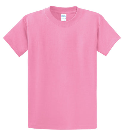 Front View of Candy Pink Port & Co Essential Tee. PC61 plain