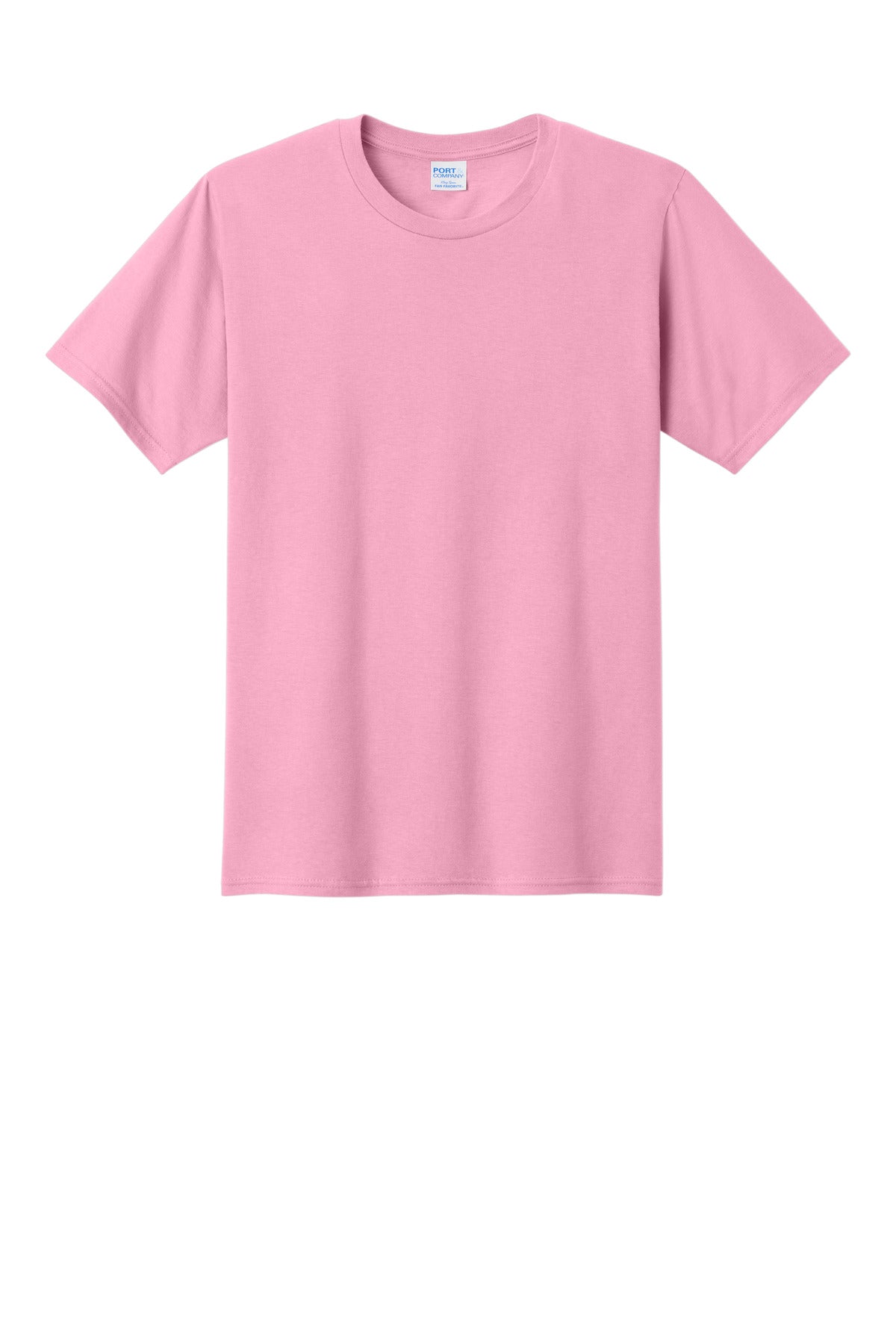 Front View of Candy Pink Port & Co Fan Favorite Tee. PC450 plain