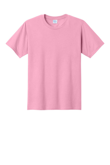 Front View of Candy Pink Port & Co Fan Favorite Tee. PC450 plain