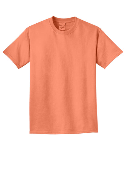 Front View of Cantaloupe Port & Co Beach Wash Garment-Dyed Tee. PC099 plain