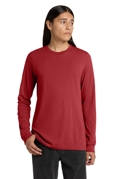 Front View of CanvasRed BELLA+CANVAS Unisex Jersey Long Sleeve Tee. BC3501 plain