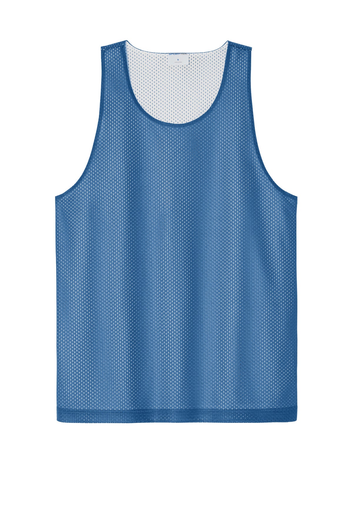 Front View of CarBl/Wht Sport-Tek PosiCharge Reversible Mesh Tank ST5000 plain