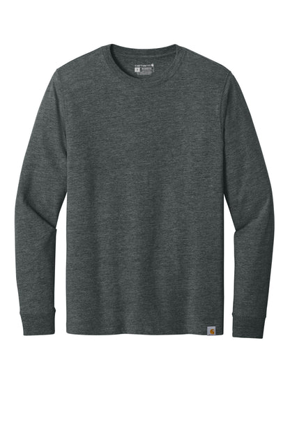 Front View of CarbonHthr Carhartt Long Sleeve T-Shirt CT106921 plain