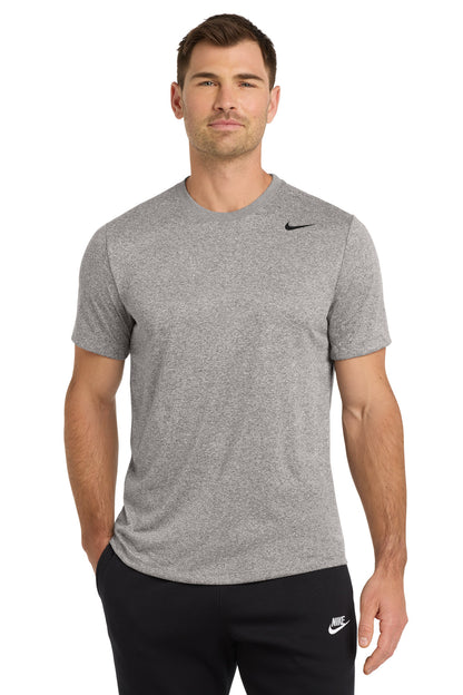 Front View of CarbonHthr Nike Team rLegend Tee DV7299 plain