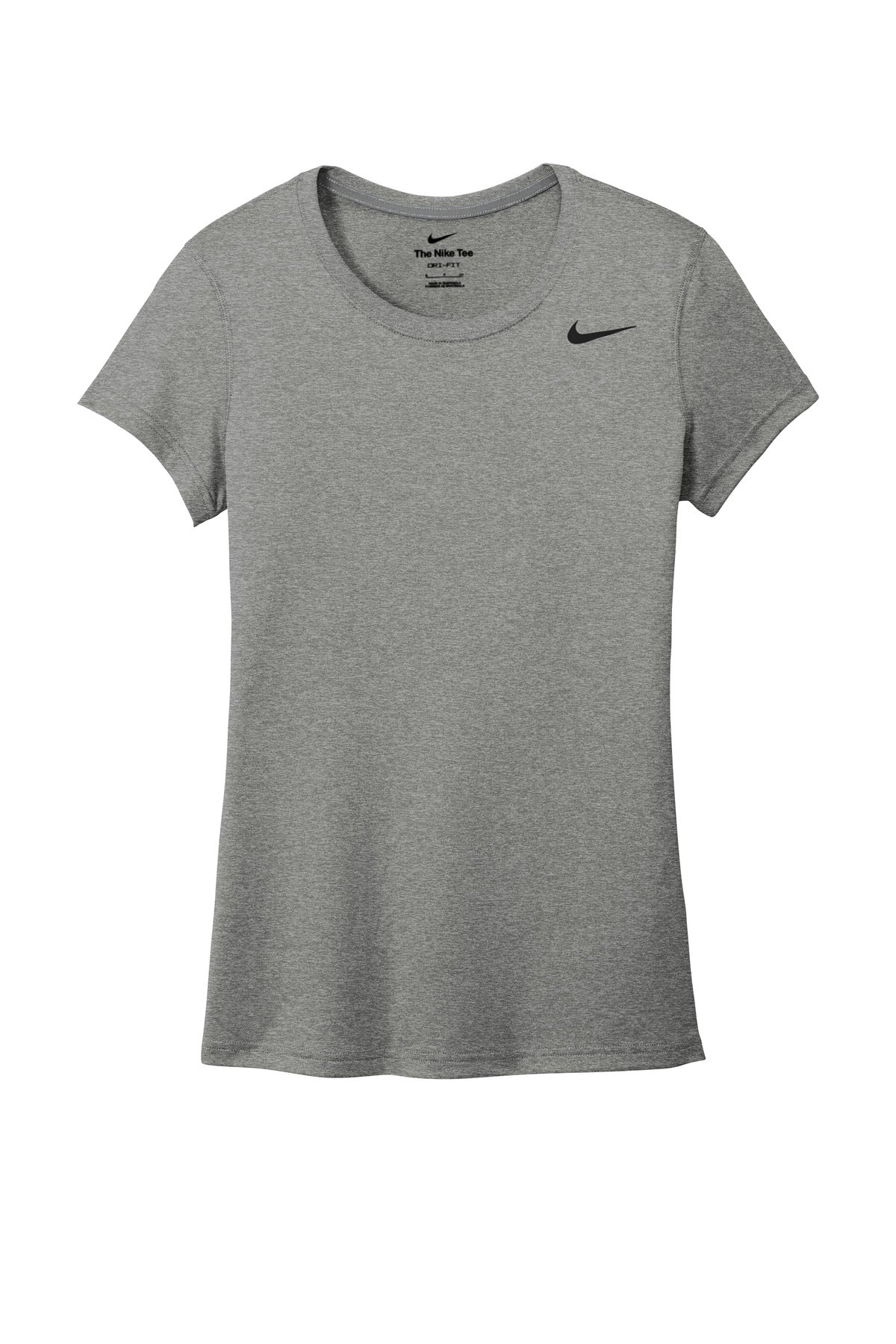 Front View of CarbonHthr Nike Women's Team rLegend Tee DV7312 plain