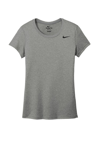 Front View of CarbonHthr Nike Women's Team rLegend Tee DV7312 plain