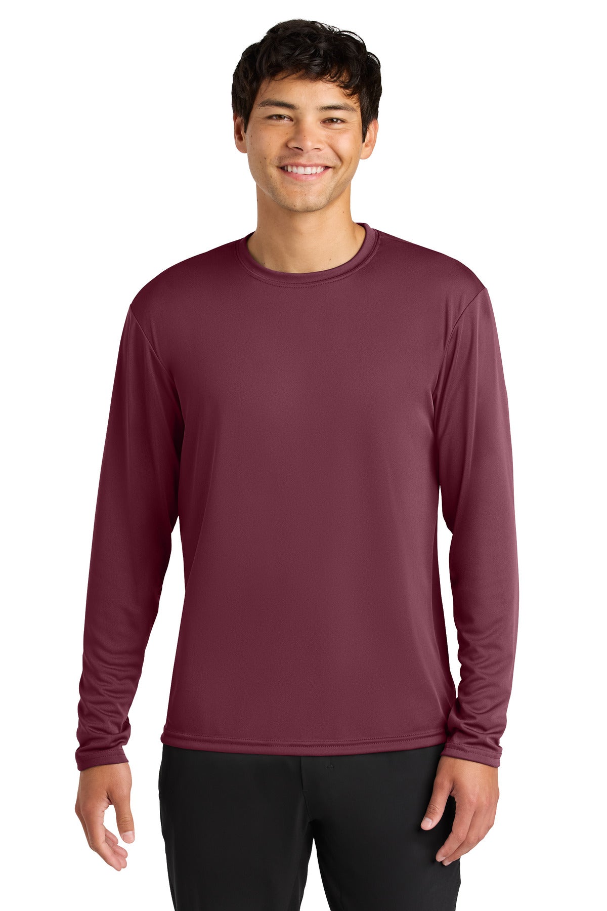 Front View of Cardinal A4 Cooling Performance Long Sleeve Tee A4N3165 plain