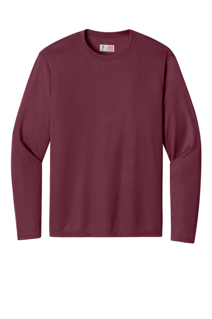 Front View of Cardinal A4 Cooling Performance Long Sleeve Tee A4N3165 plain