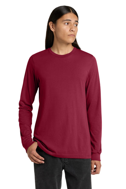 Front View of Cardinal BELLA+CANVAS Unisex Jersey Long Sleeve Tee. BC3501 plain