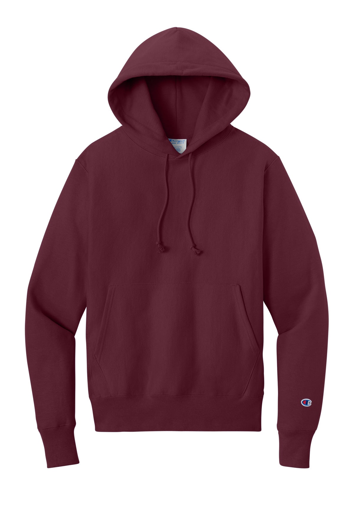 Front View of Cardinal Champion Reverse Weave Hooded Sweatshirt S101 plain