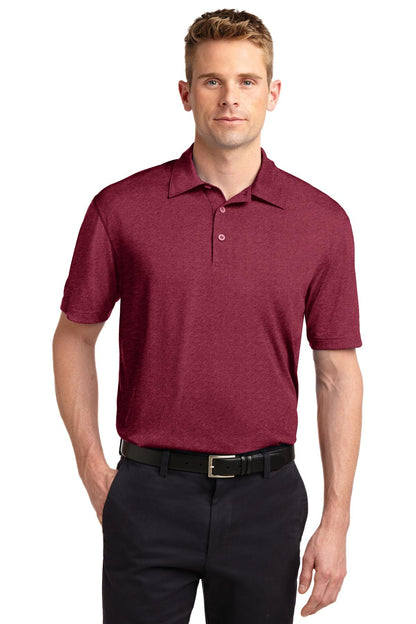 Front View of Cardinal Hthr Sport-Tek Heather Contender Polo. ST660 plain