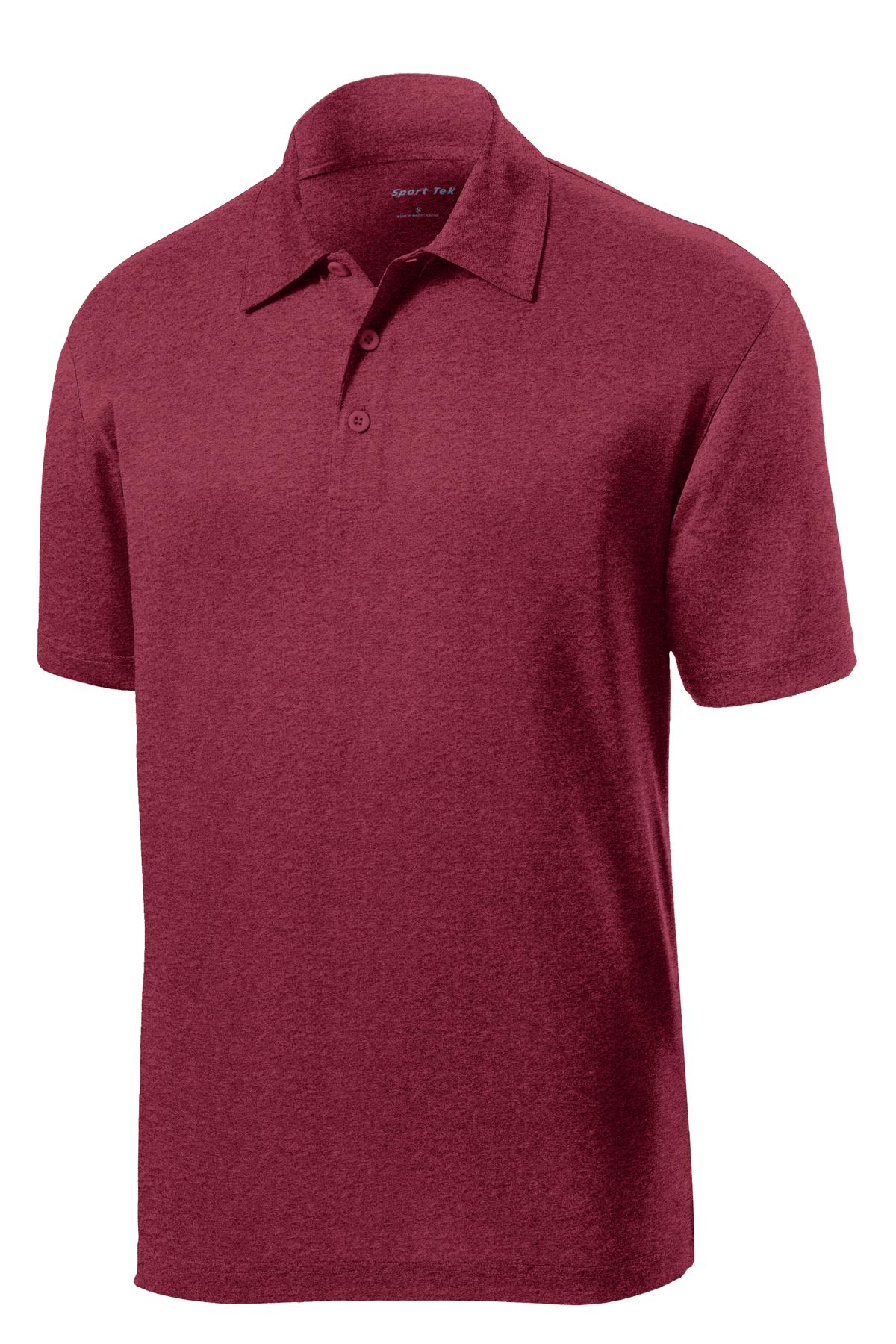 Front View of Cardinal Hthr Sport-Tek Heather Contender Polo. ST660 plain