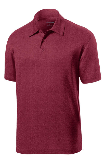 Front View of Cardinal Hthr Sport-Tek Heather Contender Polo. ST660 plain