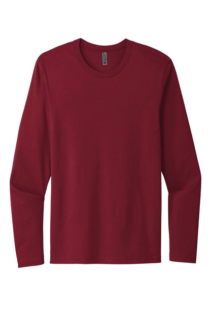 Front View of Cardinal Next Level Apparel Cotton Long Sleeve Tee. NL3601 plain