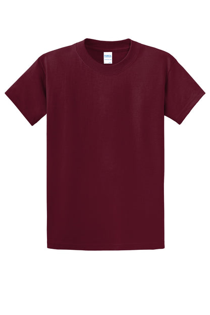Front View of Cardinal Port & Co Essential Tee. PC61 plain