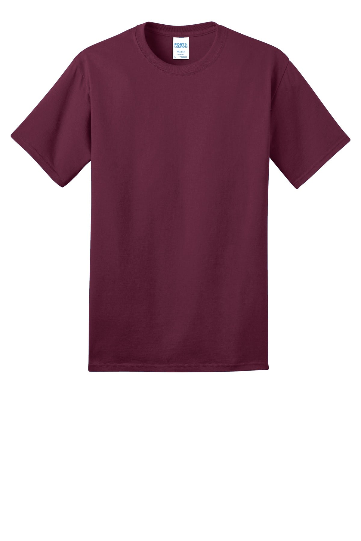 Front View of Cardinal Port & Co Ring Spun Cotton Tee. PC150 plain