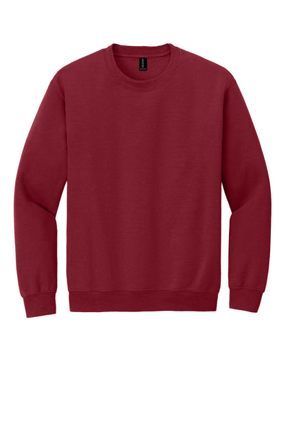 Front View of Cardinal Red Gildan Heavy Blend Crewneck Sweatshirt. 18000 plain