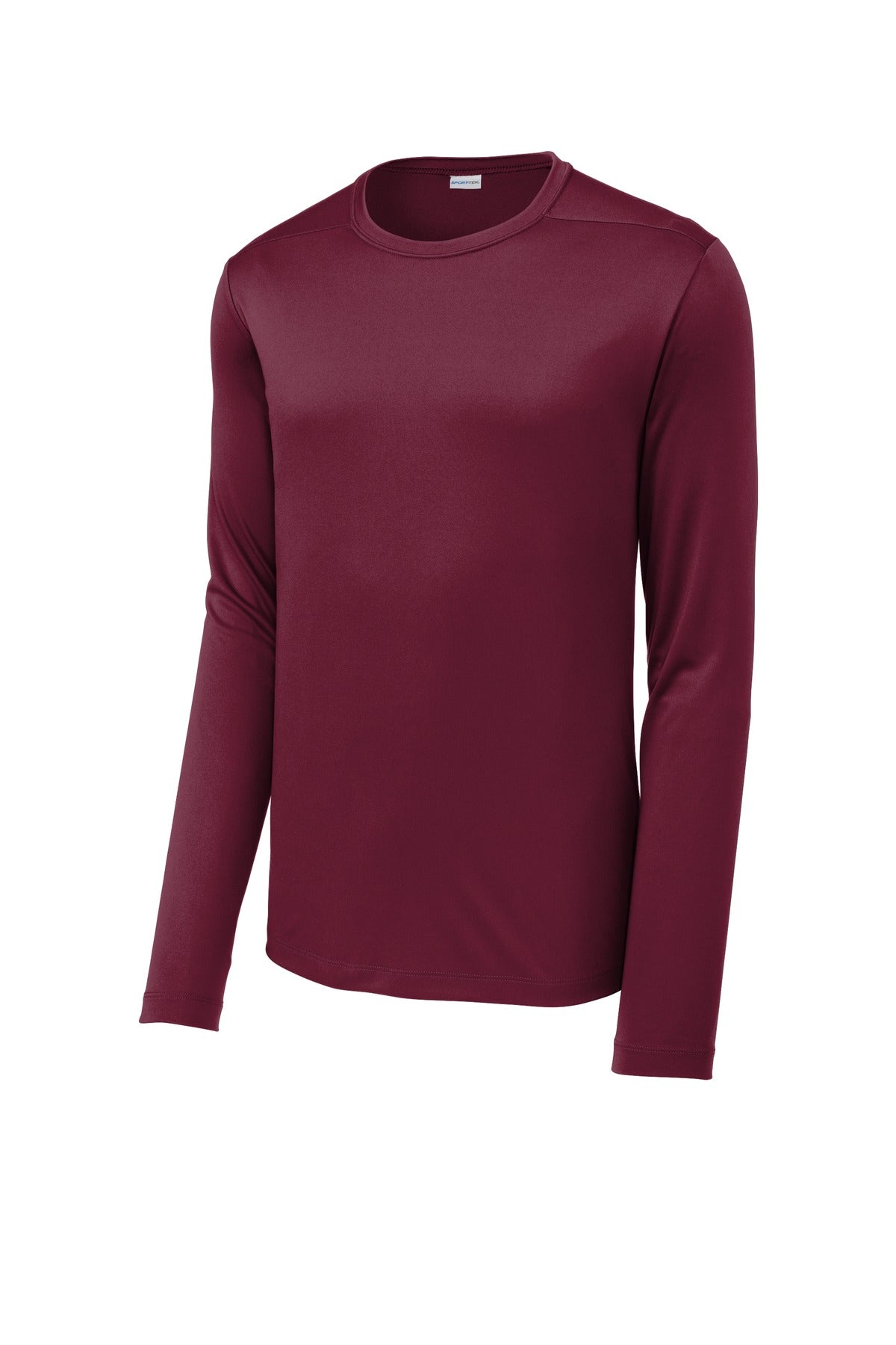 Front View of Cardinal Sport-Tek Posi-UV Pro Long Sleeve Tee. ST420LS plain