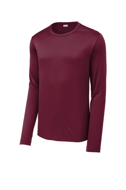 Front View of Cardinal Sport-Tek Posi-UV Pro Long Sleeve Tee. ST420LS plain