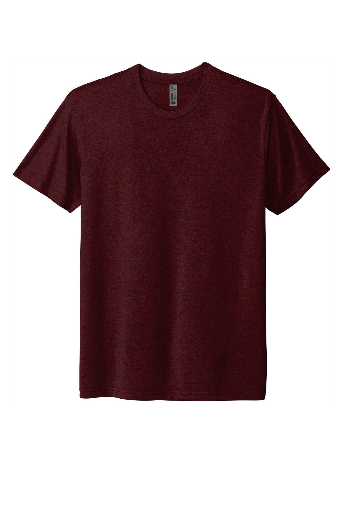 Front View of CardinalBk Next Level Apparel Adult Tri-Blend Tee. NL6010 plain