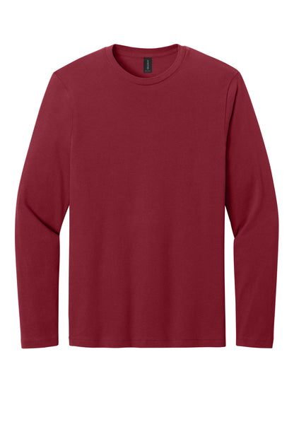 Front View of CardinalRd Gildan Softstyle Long Sleeve T-Shirt. 64400 plain