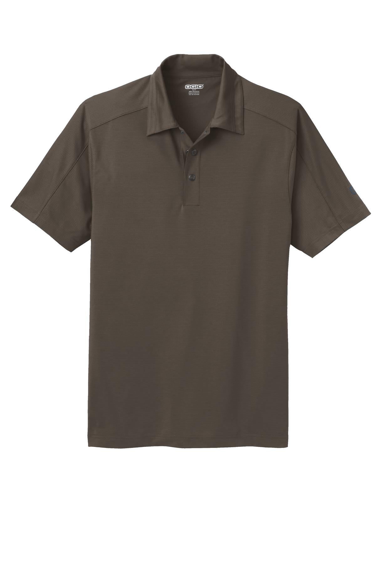 Front View of Cargo Brown OGIO Linear Polo. OG1030 plain