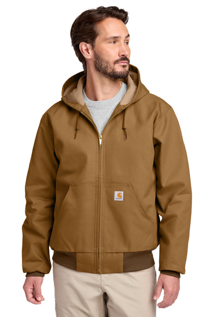 Front View of CarharttBr Carhartt Thermal-Lined Duck Active Jac. CT106678 plain