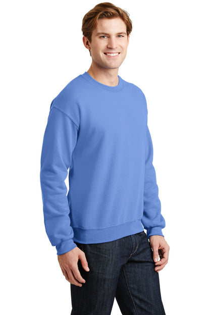 Front View of Carolina Blue Gildan Heavy Blend Crewneck Sweatshirt. 18000 plain
