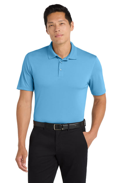Front View of Carolina Blue Port Authority Dry Zone UV Micro-Mesh Polo. K110 plain