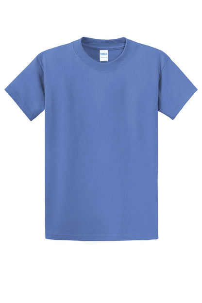 Front View of Carolina Blue Port & Co Essential Tee. PC61 plain