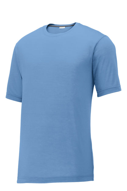 Front View of Carolina Blue Sport-Tek PosiCharge Competitor Cotton Touch Tee. ST450 plain