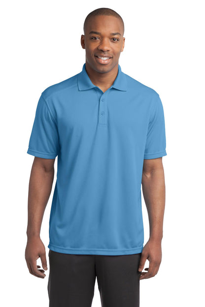 Front View of Carolina Blue Sport-Tek PosiCharge Micro-Mesh Polo. ST680 plain