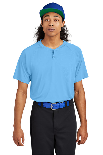 Front View of CarolinaBl Sport-Tek PosiCharge Competitor 2-Button Henley ST359 plain