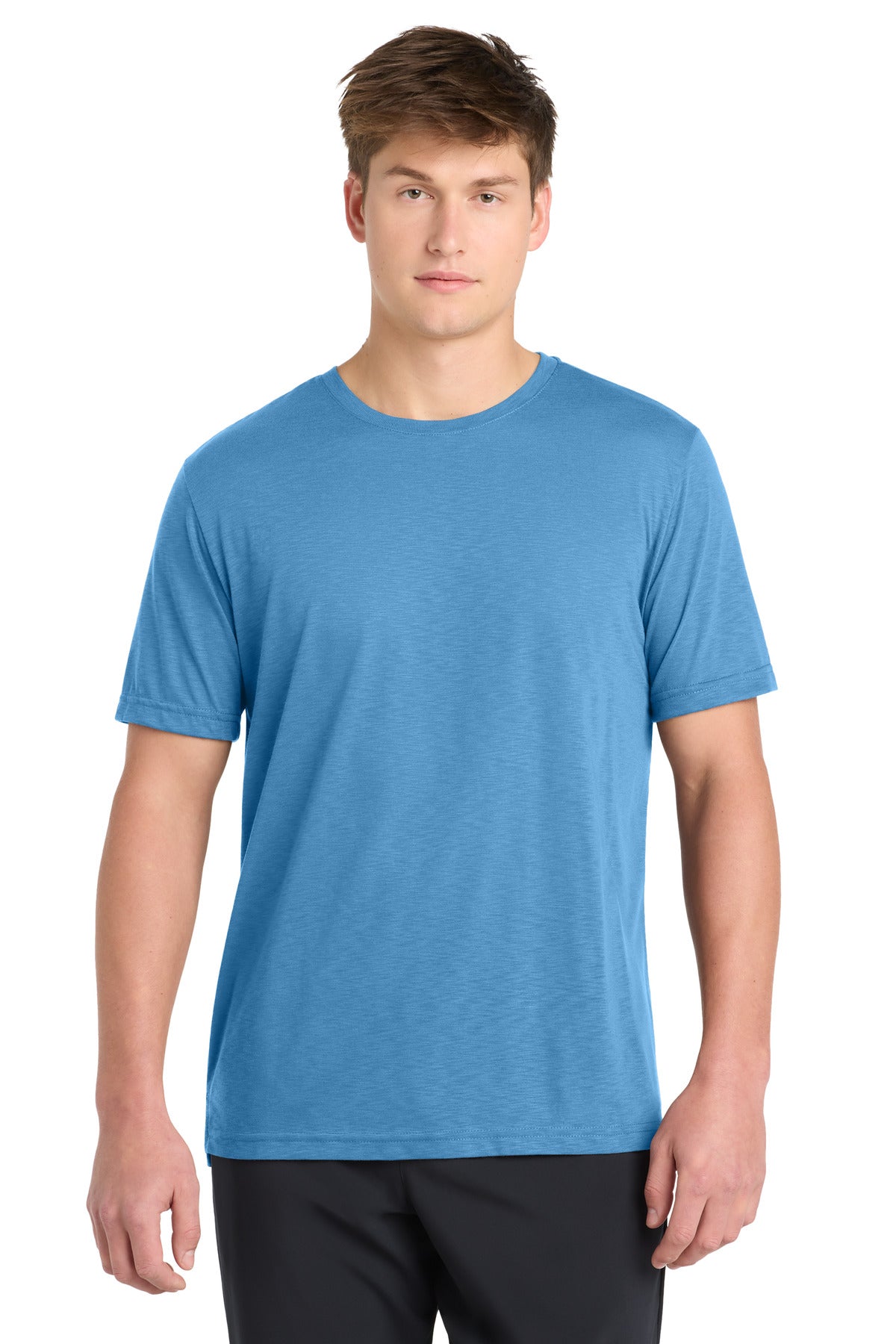 Front View of CarolinaBl Sport-Tek PosiCharge Strive Tee. ST430 plain