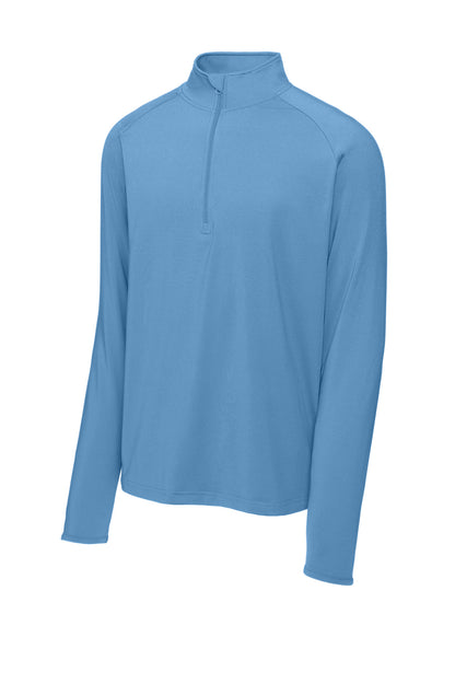 Front View of CarolinaBl Sport-Tek Sport-Wick Stretch 1/4-Zip Pullover. ST850