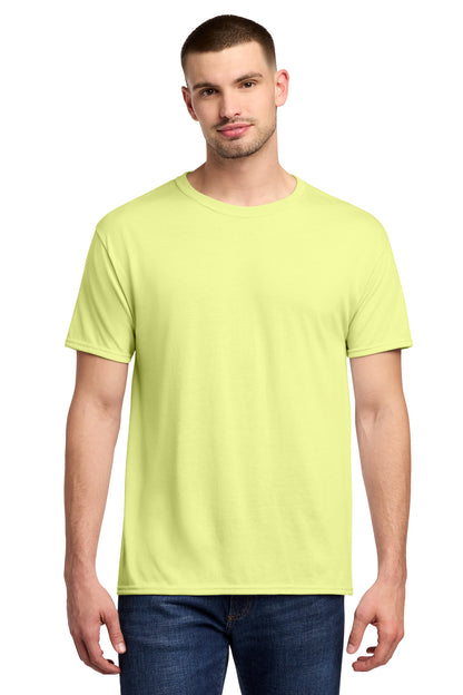 Front View of CelryJuice Jerzees Dri-Power 100% Polyester T-Shirt. 21M plain