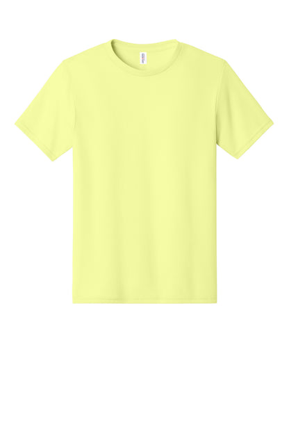Front View of CelryJuice Jerzees Dri-Power 100% Polyester T-Shirt. 21M plain