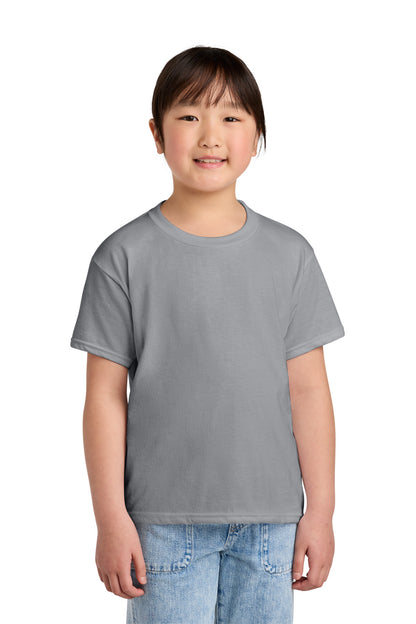 Front View of Cement Gildan Youth Softstyle CVC Tee 64000BCVC plain