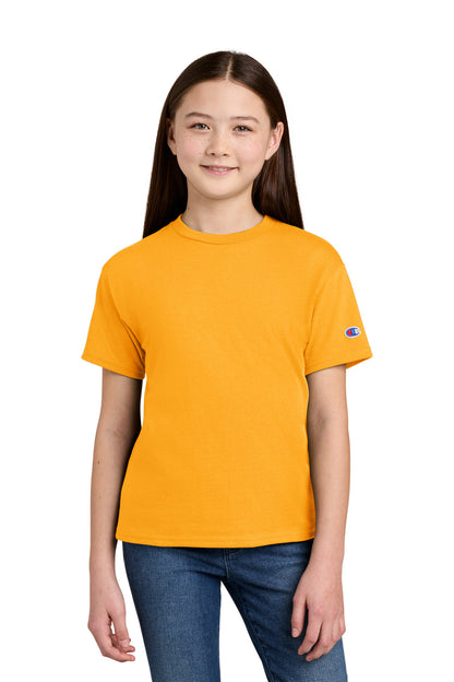 Front View of CGold Champion Youth Jersey Short Sleeve Tee CH1081 plain