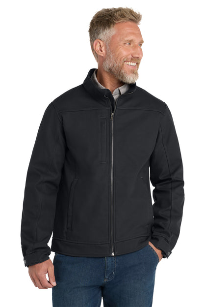 Front View of Charcoal CornerStone Duck Bonded Soft Shell Jacket CSJ60 plain