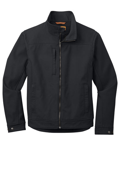 Front View of Charcoal CornerStone Duck Bonded Soft Shell Jacket CSJ60 plain