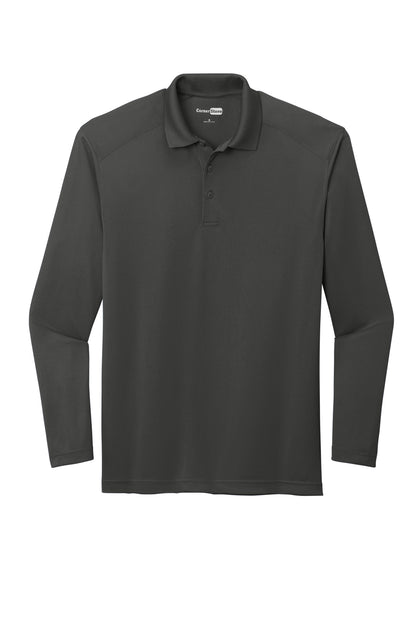 Front View of Charcoal CornerStone Select Lightweight Snag-Proof Long Sleeve Polo CS418LS plain
