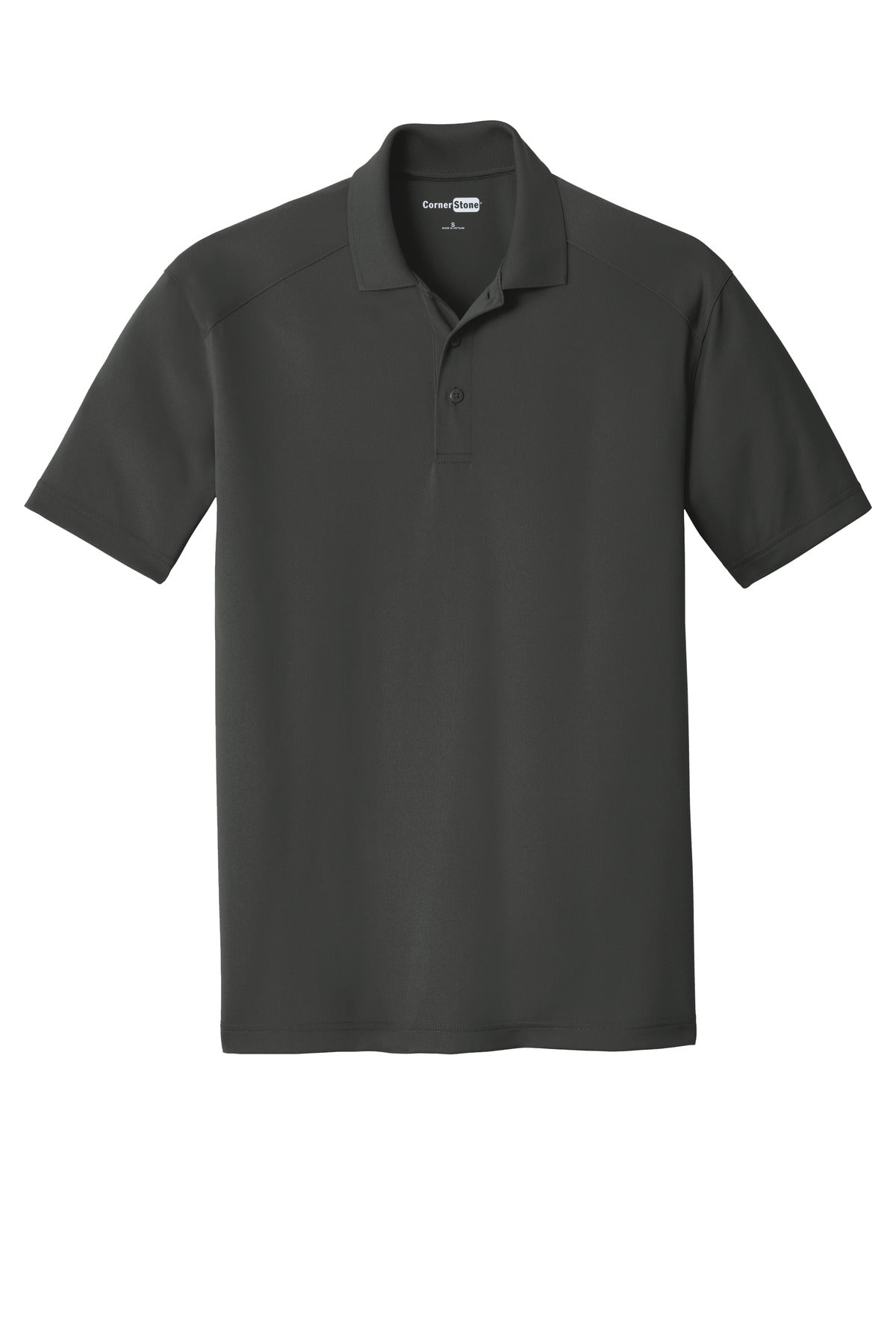 Front View of Charcoal CornerStone Select Lightweight Snag-Proof Polo. CS418 plain