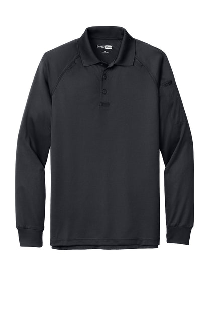 Front View of Charcoal CornerStone - Select Long Sleeve Snag-Proof Tactical Polo. CS410LS plain