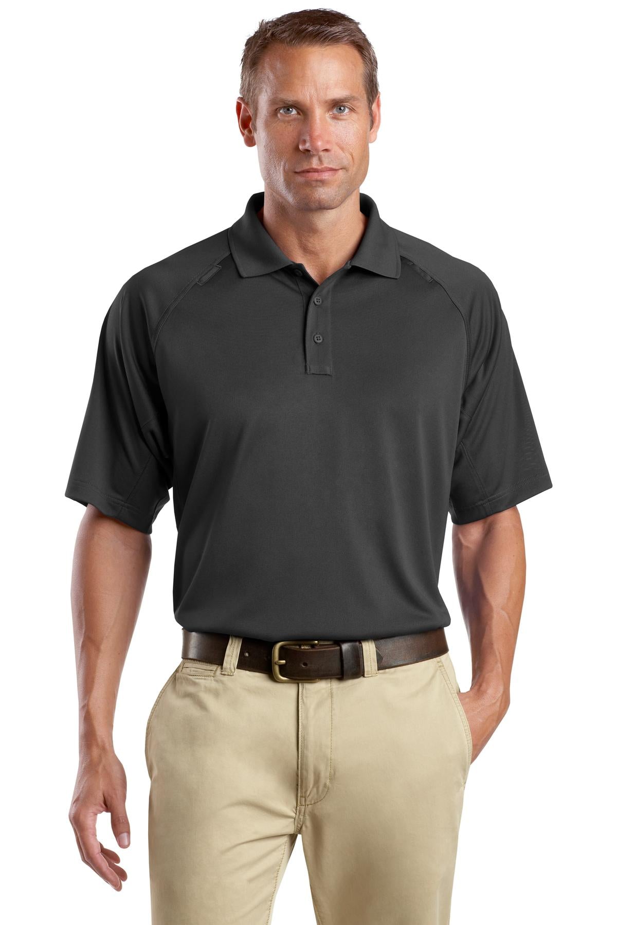 Front View of Charcoal CornerStone - Select Snag-Proof Tactical Polo. CS410 plain
