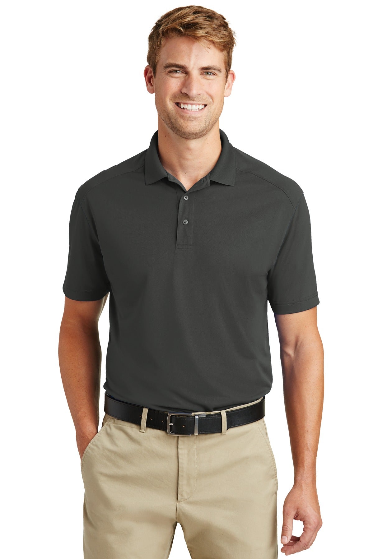 Front View of Charcoal CornerStone Tall Select Lightweight Snag-Proof Polo TLCS418 plain