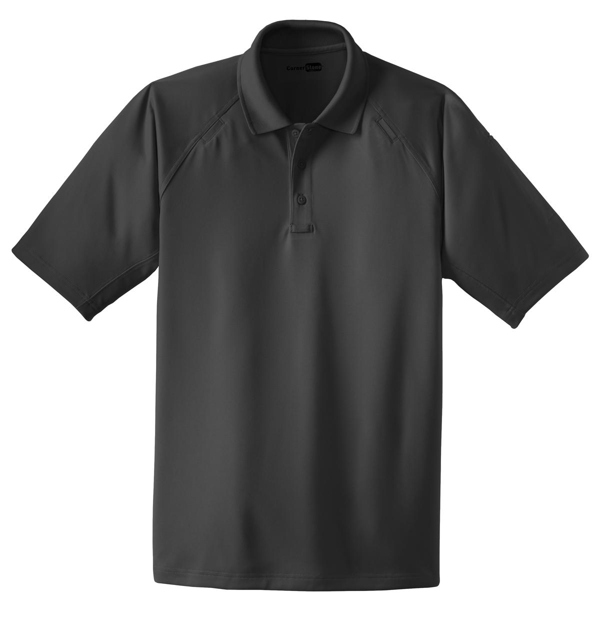 Front View of Charcoal CornerStone Tall Select Snag-Proof Tactical Polo. TLCS410 plain