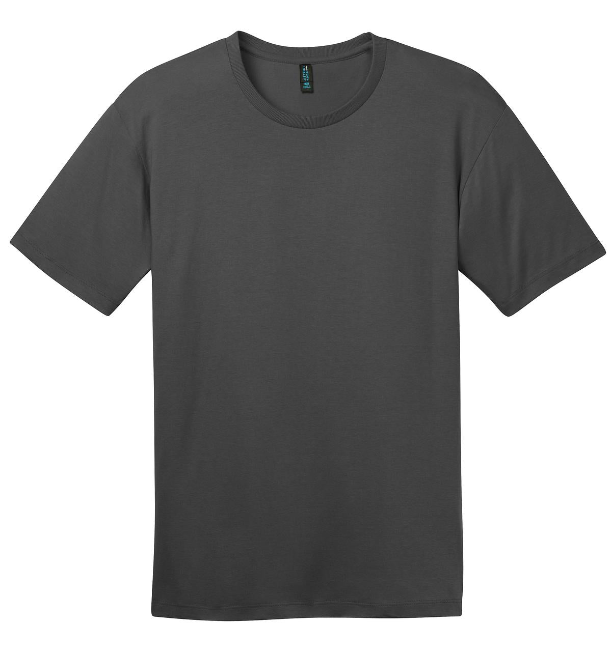 Front View of Charcoal District Perfect Weight Tee. DT104 plain