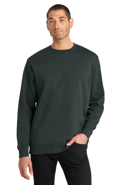 Front View of Charcoal District V.I.T. Fleece Crew DT6104 plain
